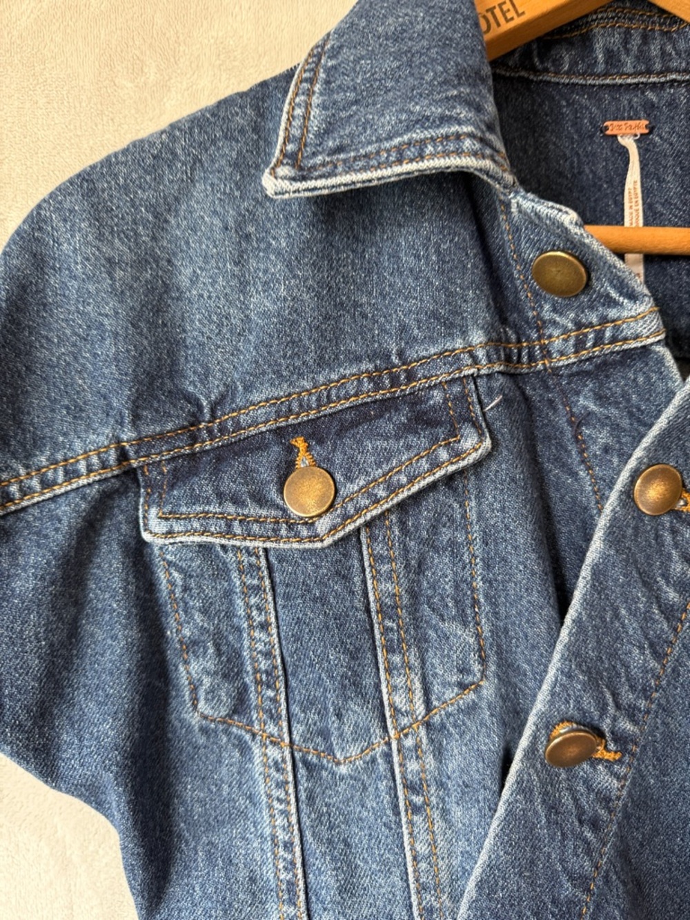 Free People The City Denim Mini Dress Women’s XS Blue Button Front Short Sleeve - Picture 9 of 16